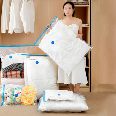 
Drabužių vakuuminiai maišeliai, 2 dydžiai – 10 vnt. rinkinys.
