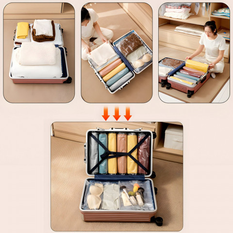 
Drabužių vakuuminiai maišeliai, 2 dydžiai – 10 vnt. rinkinys.
