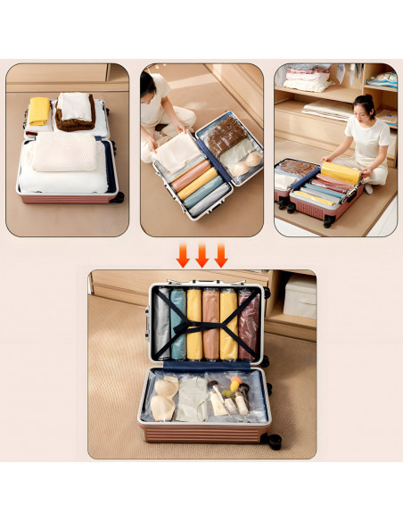 
Drabužių vakuuminiai maišeliai, 2 dydžiai – 10 vnt. rinkinys.
