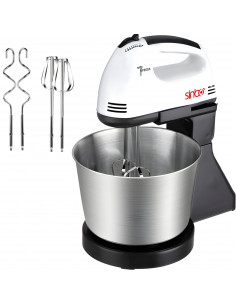 
Rankinis maišytuvas su dubeniu, 7 greičiai, 4 priedai, 450 W
