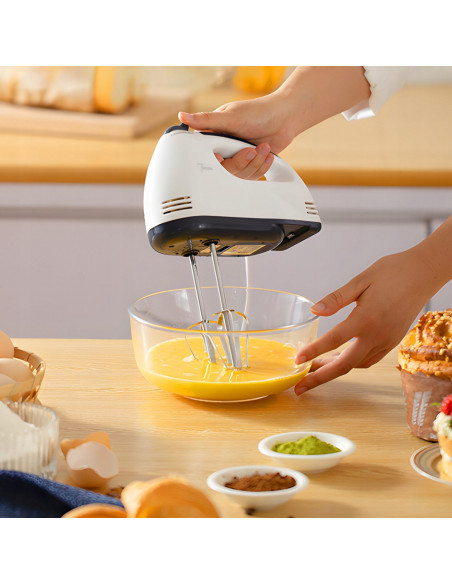 
Rankinis maišytuvas su dubeniu, 7 greičiai, 4 priedai, 450 W
