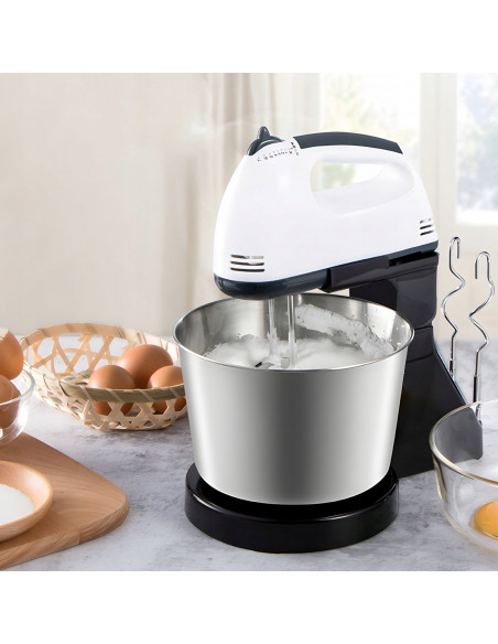 
Rankinis maišytuvas su dubeniu, 7 greičiai, 4 priedai, 450 W
