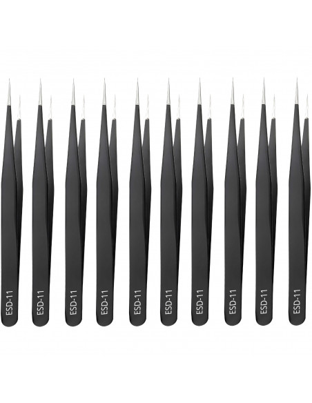 
Antimagnetiniai plieniniai pincetai ESD-11 14 cm - 10 vnt.
