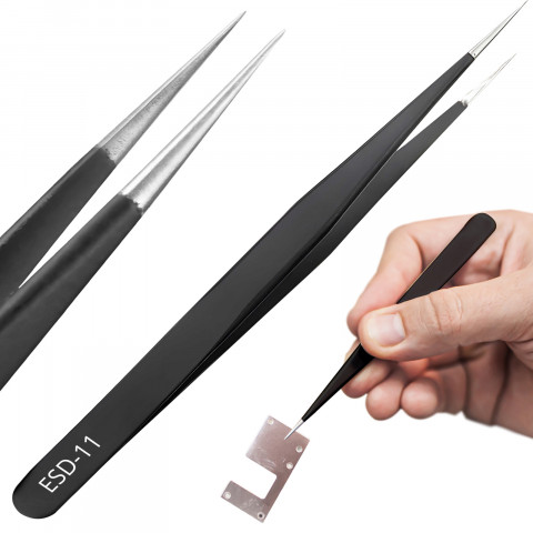 
Antimagnetiniai plieniniai pincetai ESD-11 14 cm - 10 vnt.
