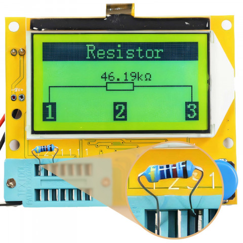 
LCR-T4 RLC diodinio kondensatoriaus ritės tranzistoriaus testeris
