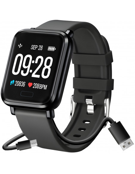 
Išmanusis laikrodis sportui, atsparus vandeniui, chronometras, širdies ritmo matuoklis, spaudimas, GPS, IPS, 1.3 colio
