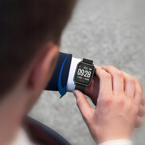 
Išmanusis laikrodis sportui, atsparus vandeniui, chronometras, širdies ritmo matuoklis, spaudimas, GPS, IPS, 1.3 colio
