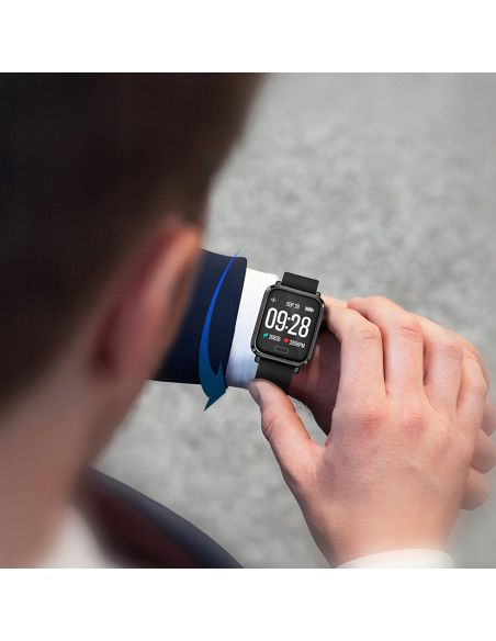 
Išmanusis laikrodis sportui, atsparus vandeniui, chronometras, širdies ritmo matuoklis, spaudimas, GPS, IPS, 1.3 colio
