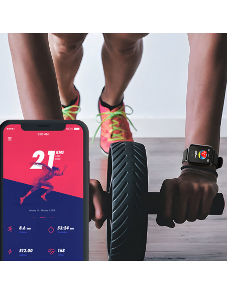 
Išmanusis laikrodis sportui, atsparus vandeniui, chronometras, širdies ritmo matuoklis, spaudimas, GPS, IPS, 1.3 colio
