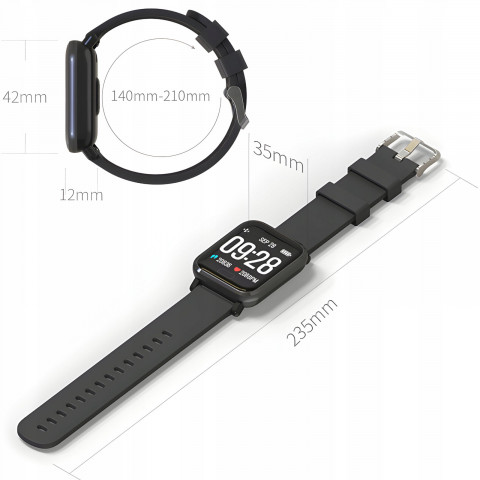 
Išmanusis laikrodis sportui, atsparus vandeniui, chronometras, širdies ritmo matuoklis, spaudimas, GPS, IPS, 1.3 colio
