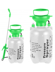 
5 l rankinis slėginis sodo purkštuvas - baltas ir žalias
