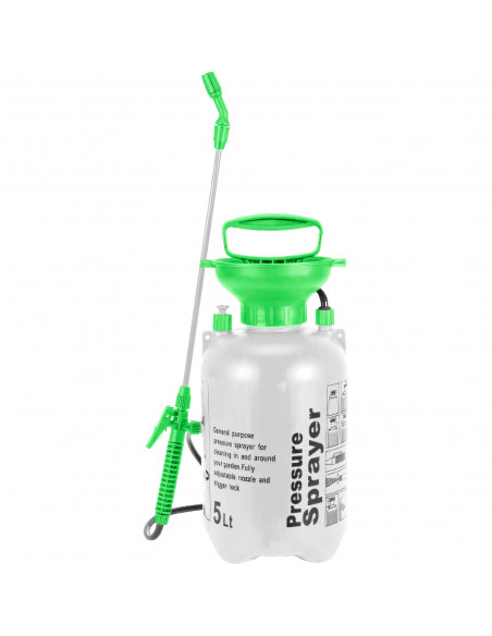 
5 l rankinis slėginis sodo purkštuvas - baltas ir žalias
