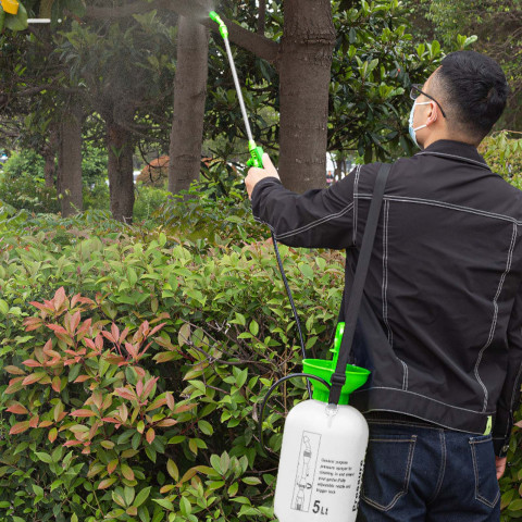 
5 l rankinis slėginis sodo purkštuvas - baltas ir žalias
