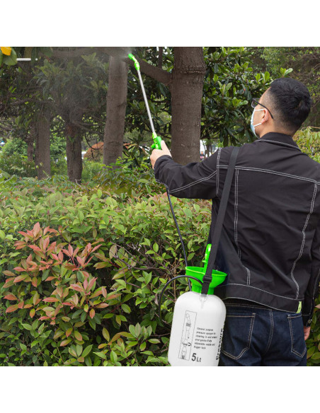 
5 l rankinis slėginis sodo purkštuvas - baltas ir žalias
