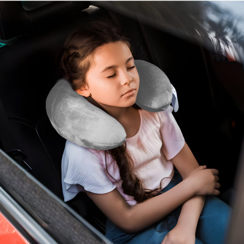 
Kelioninė pagalvė miegui ant kaklo prieš lėktuvą - pilka
