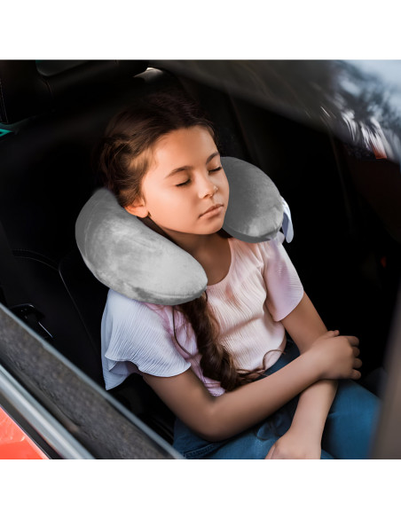 
Kelioninė pagalvė miegui ant kaklo prieš lėktuvą - pilka
