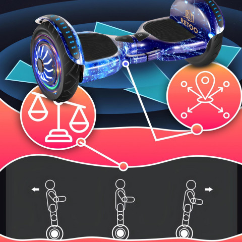 
Elektrinė riedlentė „Hoverboard“ su „Bluetooth“ garsiakalbiu, LED šviesa ir apsaugomis 6,5 colio
