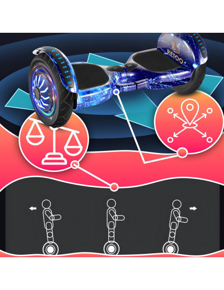 
Elektrinė riedlentė „Hoverboard“ su „Bluetooth“ garsiakalbiu, LED šviesa ir apsaugomis 6,5 colio
