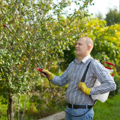 
5 l rankinis slėginis sodo purkštuvas - baltas ir raudonas
