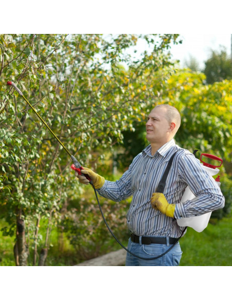 
5 l rankinis slėginis sodo purkštuvas - baltas ir raudonas
