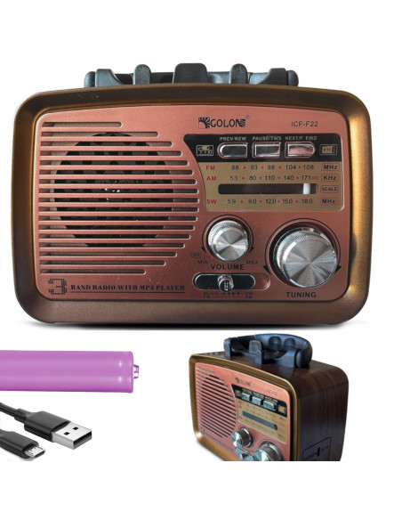 
Nešiojamas virtuvinis FM radijas su baterijomis, Bluetooth, USB, SD
