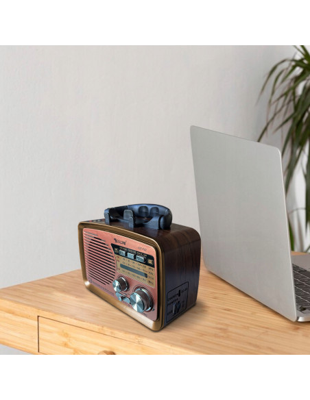 
Nešiojamas virtuvinis FM radijas su baterijomis, Bluetooth, USB, SD
