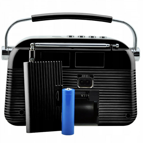 
Nešiojamasis FM virtuvės dirbtuvių radijas, maitinamas iš elektros tinklo, baterijomis
