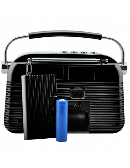 
Nešiojamasis FM virtuvės dirbtuvių radijas, maitinamas iš elektros tinklo, baterijomis
