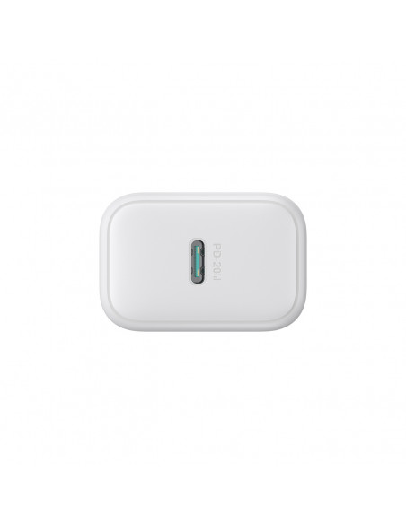 
USB-C PD QC 20W sieninis įkroviklis – baltas
