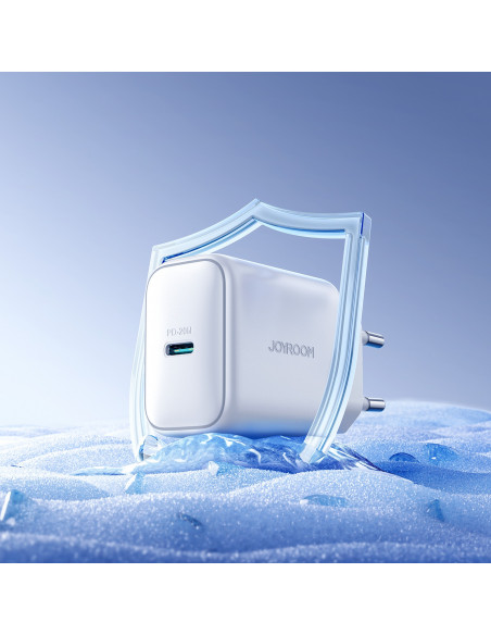 
USB-C PD QC 20W sieninis įkroviklis – baltas
