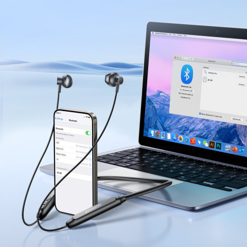 
Belaidės „Bluetooth“ ausinės su galvos juosta – juodos
