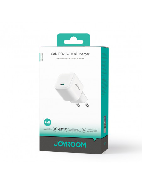 
„GaN Power Delivery“ 20 W sieninis įkroviklis – baltas
