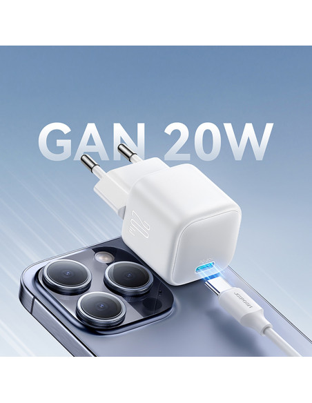 
„GaN Power Delivery“ 20 W sieninis įkroviklis – baltas
