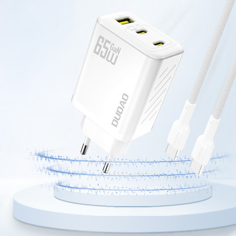 
A29 GaN USB-C USB-A 65W sieninis įkroviklis – baltas
