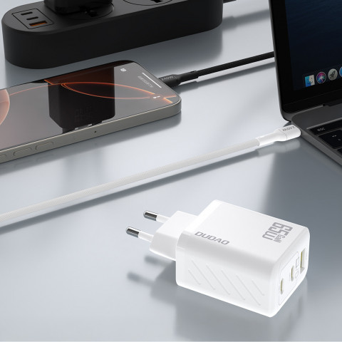 
A29 GaN USB-C USB-A 65W sieninis įkroviklis – baltas
