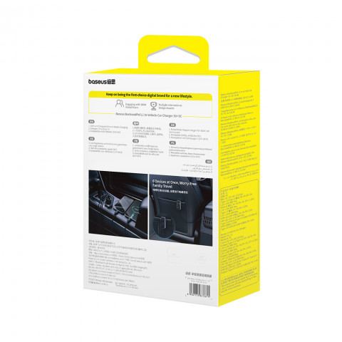 
Automobilinis įkroviklis su USB-A USB-C prailginimo laidu 110W 1,5 m - juodas
