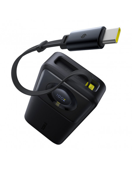 
„Free2Pull“ 20000 mAh išorinė baterija su ištraukiamu USB-C laidu, 65 W – juoda
