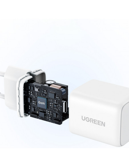 
X512 GaN USB-C 20W sieninis įkroviklis – baltas
