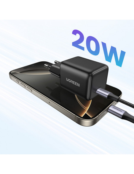 
X512 GaN USB-C 20W sieninis įkroviklis – juodas
