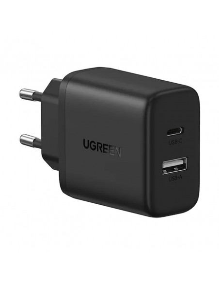 
X227 GaN USB-A USB-C 20W sieninis įkroviklis – juodas
