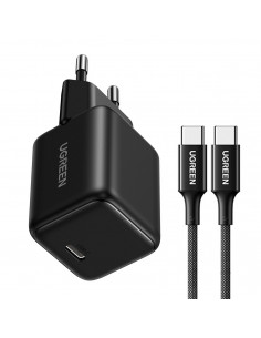 
X513 GaN USB-C 30W sieninis įkroviklis su 1 m USB-C laidu – juodas
