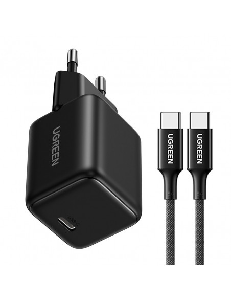 
X513 GaN USB-C 30W sieninis įkroviklis su 1 m USB-C laidu – juodas
