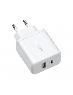 
X227 GaN USB-A USB-C 20W sieninis įkroviklis – baltas
