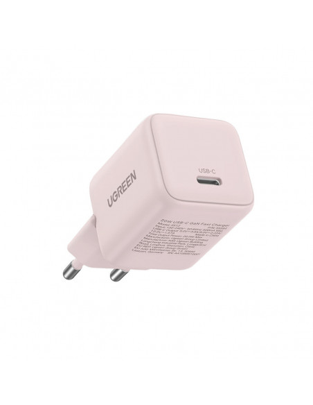 
X512 GaN USB-C 20W sieninis įkroviklis – rožinis
