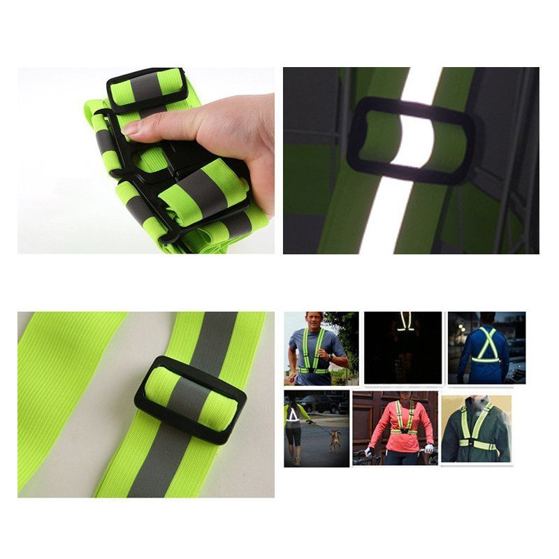 Šviesą atspindintys diržai, skirti važiuoti dviračiu, šviesą atspindinti liemenė geltona