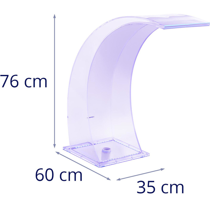 Krioklio snapelis su LED apšvietimu 35 cm, vandens srautas 303 mm