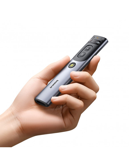 
Oranžinis taškas su dirbtiniu intelektu lazerinis žymeklis su automatiniu vertimu – pilkas
