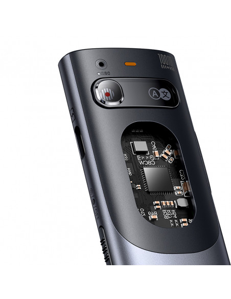 
Oranžinis taškas su dirbtiniu intelektu lazerinis žymeklis su automatiniu vertimu – pilkas
