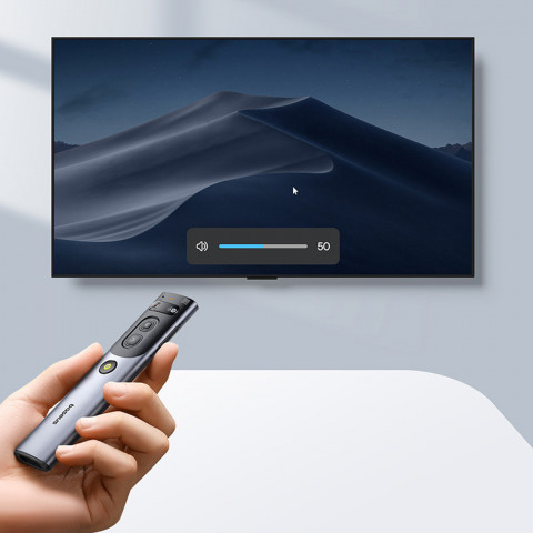 
Oranžinis taškas su dirbtiniu intelektu lazerinis žymeklis su automatiniu vertimu – pilkas
