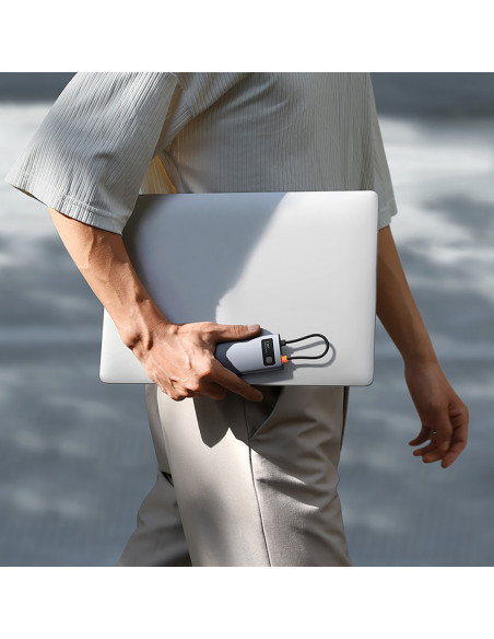 
7in1 šakotuvo adapteris Metal Gleam USB-C HDMI USB-A USB-C PD SD microSD - pilkas
